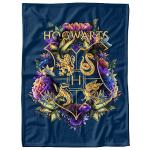 Hogwarts Floral Crest Lightweight Baby Blanket