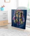Hogwarts Floral Crest Lightweight Baby Blanket