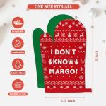 Funny Holiday Oven Mitts and Cookie Bag Set