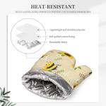 Cute Bees and Sunflowers Kitchen Mitts and Apron Set