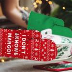 Funny Holiday Oven Mitts and Cookie Bag Set