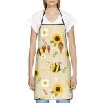 Cute Bees and Sunflowers Kitchen Mitts and Apron Set