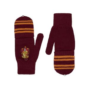 Gryffindor Knitted Fingerless Gloves with Mitten Cover