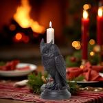 Gothic Black Cat Candle Holder for Halloween Decor