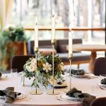 Gold Candle Holder Set of 6 for Pillars