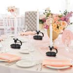 Set of 2 Black Iron Candle Holders