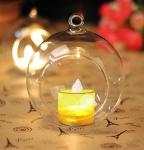10 Pack Acrylic Hanging Tealight Holders with Candles