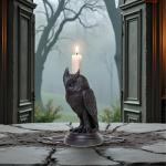 Gothic Black Cat Candle Holder for Halloween Decor