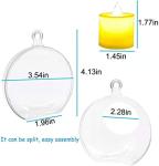 10 Pack Acrylic Hanging Tealight Holders with Candles