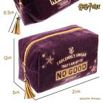 Harry Potter Velvet Makeup Bag with Hogwarts Design