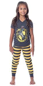 Hufflepuff House Crest Pajama Set for Girls