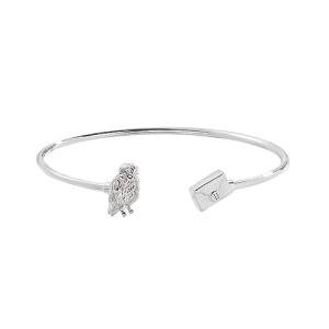 Hedwig Letter Charm Flex Cuff Bracelet