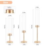 Gold Candle Holders Set of 3 for Decor