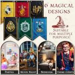 Hogwarts House Flags Set of 6 for Parties
