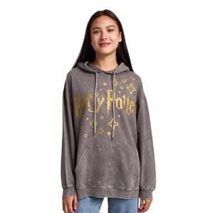 Harry Potter Stars & Crest Gray Hooded Sweatshirt