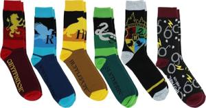 Harry Potter House Crest Socks 6 Pack Set