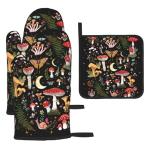 Mushroom Oven Mitts and Pot Holders Set