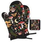 Mushroom Oven Mitts and Pot Holders Set