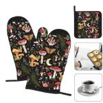 Mushroom Oven Mitts and Pot Holders Set