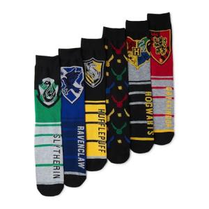 Harry Potter House Crest 6 Pack Crew Socks