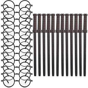 24-Piece Wizard Wand Pencil and Glasses Set