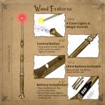 Light Up Magic Wizard Wand Set with Colors