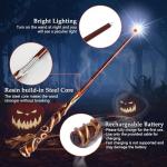 Rechargeable Light Up Wizard Wand with Spellbook
