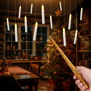 Floating Candles with Wand - 12 Flameless LED