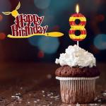 Wizard Birthday Candles - Number 8 Cake Toppers