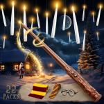 Magical Floating Candles with Wand Decorations Set