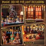 Magical Floating Candles with Wand Decorations Set