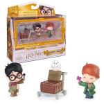 Wizarding World Harry Potter, Micro Magical Moments Action Figures Set with Harry, Ron, Hedwig & Display Case, Kids Toys for Ages 6 and up