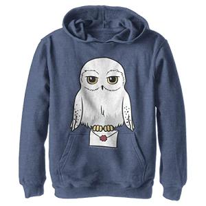 Harry Potter Warner Brothers and the Deathly Hallows Anime Hedwig Mail Youth Pullover Hoodie Navy Blue Heather