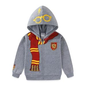 Harry Potter Fleece Zip Up Hoodie for Big Kids Grey