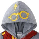 Harry Potter Fleece Zip Up Hoodie for Big Kids Grey