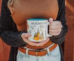 Silver Buffalo Harry Potter Hogwarts All Over Icons Destination Ceramic Camper Mug | Wizarding World Gifts And Collectibles | Holds 20 Ounces