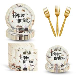 Magical Wizard Party Paper Plates Set for 24