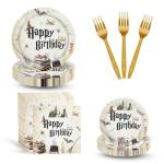 Magical Wizard Party Paper Plates Set for 24