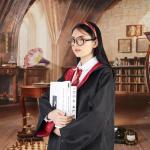 Women’s Wizard Costume with Robe, Headband, Tie