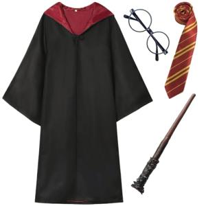 Harry Potter Wizard Costume Robe with Tie & Wand