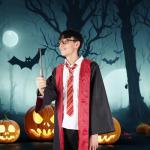 Harry Potter Wizard Costume Robe with Tie & Wand