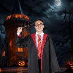 Harry Potter Wizard Costume Robe with Tie & Wand