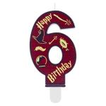 Harry Potter Birthday Candles - Number 6 Cake Topper