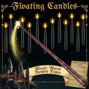 Floating LED Candles with Wand Remote - 12 Pack
