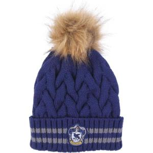 Ravenclaw Pom-Pom Knitted Hat - Blue