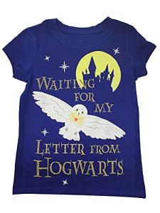 Hogwarts Letter Girls T-Shirt in Navy Blue