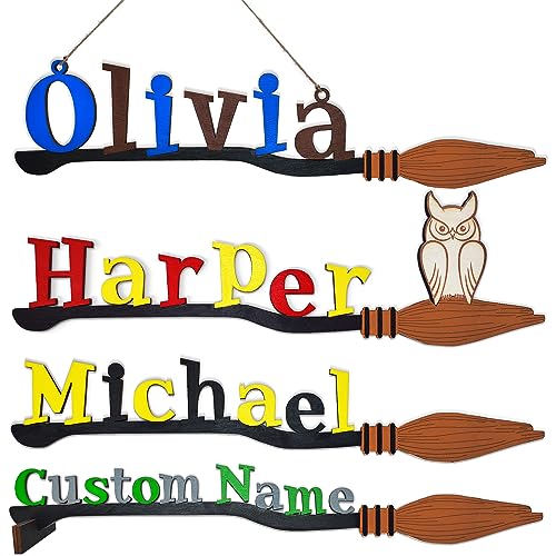 Personalized Wizard Broomstick Wall Art Decor