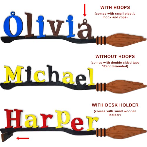 Personalized Wizard Broomstick Wall Art Decor