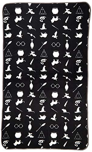 Harry Potter Plush Blanket with Deathly Hallows & Goblet