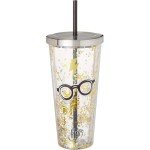Harry Potter Glitter Tumbler Cup with Straw - 20 oz